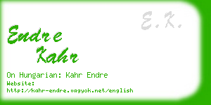 endre kahr business card